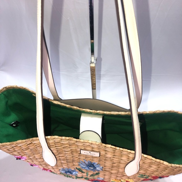 Kate Spade Garden Bouquet Embroidered Straw Tote - Picture 8 of 12